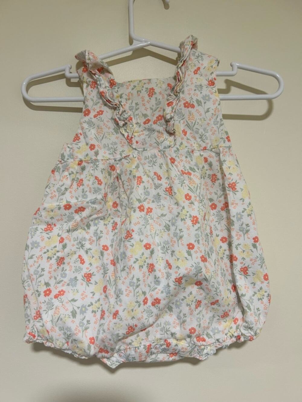 Janie & Jack Travel Light Cotton Floral Bubble Ditsy Romper Size 6-12 Months